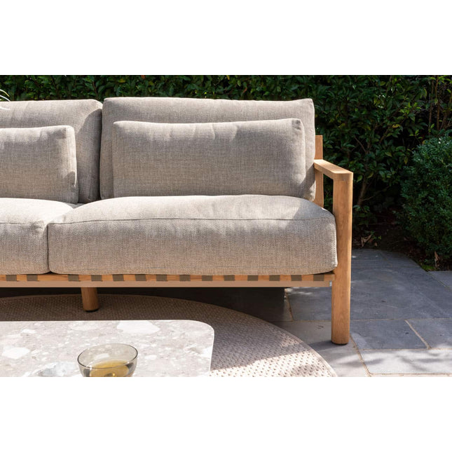 4 Seasons Outdoor Lucas salontafel teak 120 x 60 x 30 cm. Met keramiek terrazzo tafelblad