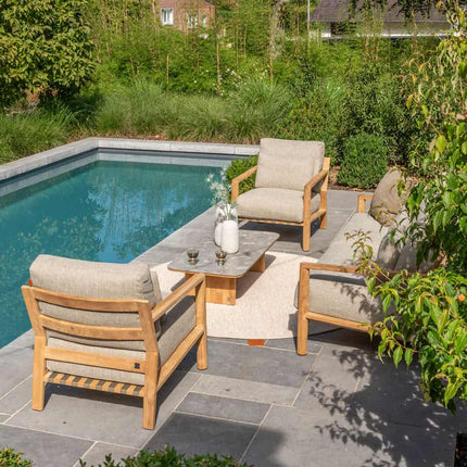 4 Seasons Outdoor Lucas lounge stoel teak incl. 3 kussens