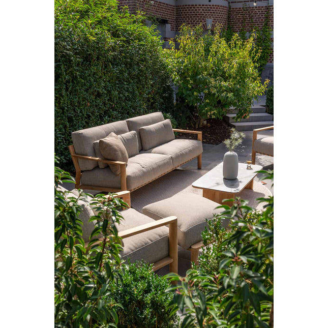 4 Seasons Outdoor Lucas salontafel teak 120 x 60 x 30 cm. Met keramiek terrazzo tafelblad