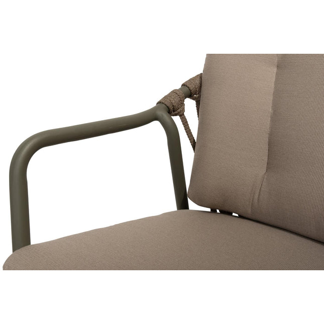 Taste 4SO Manitoba stapelbare dining stoel olive + Liam eettafel teak 180 cm