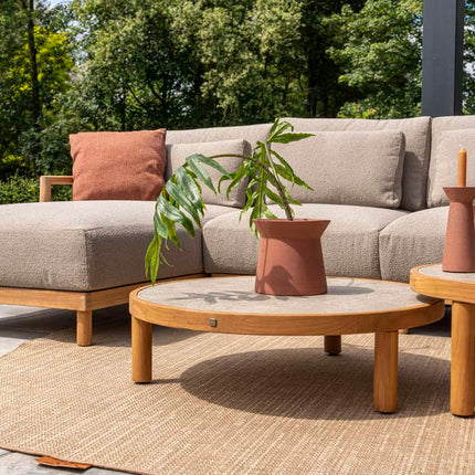4 Seasons Outdoor Finn salontafel met keramisch tafelblad 85 cm. Ø (H 25)