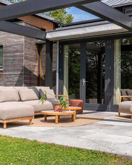 4 Seasons Outdoor Marie Chaise Lounge Bank + Center