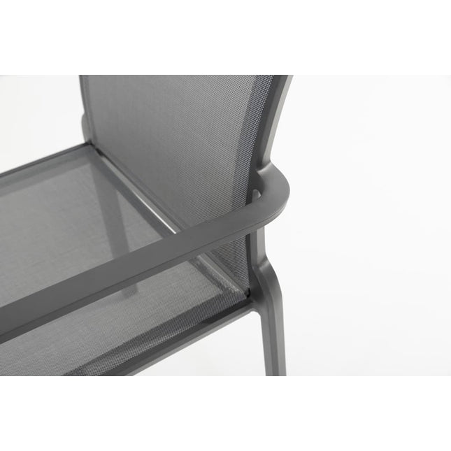 Taste 4SO Melbourne dining antraciet + Optimum uitschuiftafel keramiek 160-220-280 cm