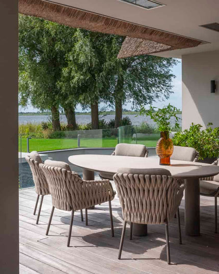 4 Seasons Outdoor Montera Dining + Arizona Tisch Keramikblatt Kieselform