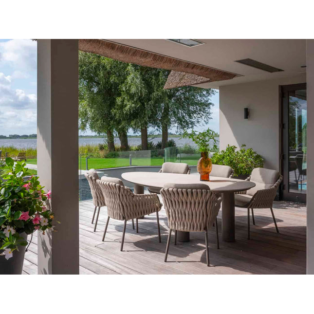 4 Seasons Outdoor Montera Dining + Arizona Tisch Keramikblatt Kieselform