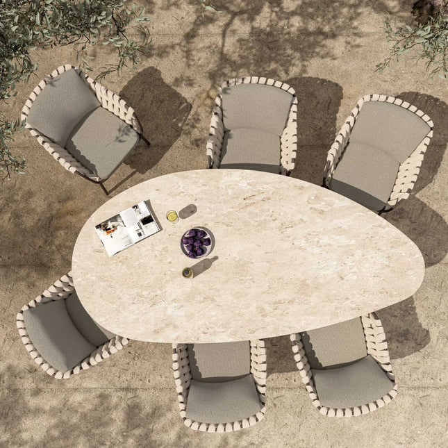 4 Seasons Outdoor Montera Dining + Arizona Tisch Keramikblatt Kieselform