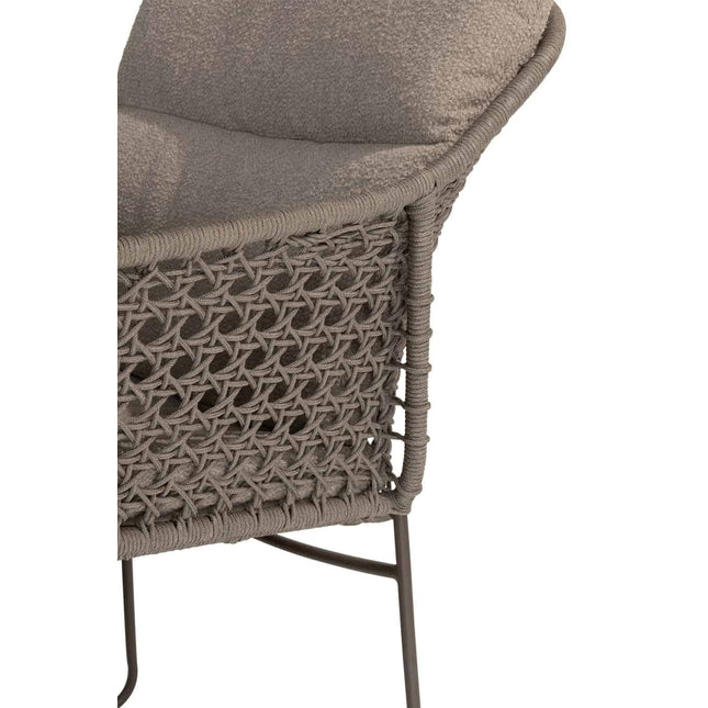 4 Seasons Outdoor Moretti High Back Speisesuhl + Arizona Tisch Keramikblatt Kieselform 240 cm