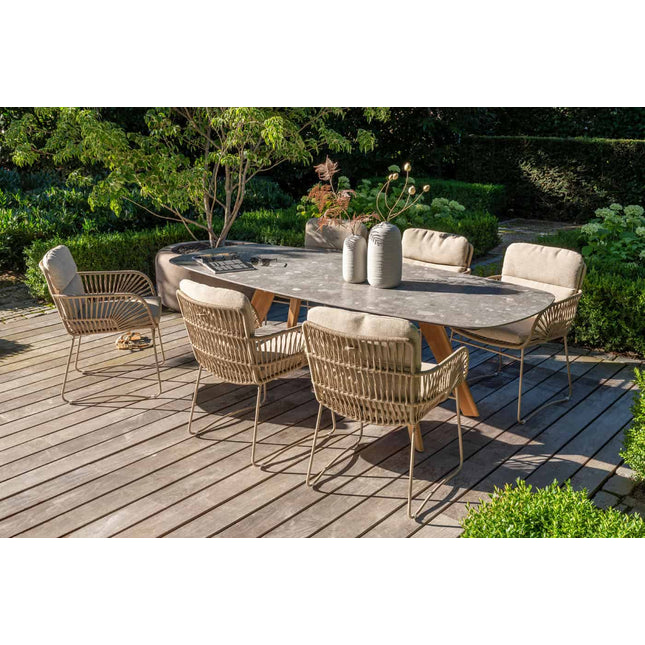 4 Seasons Outdoor Murcia dining stoel latte incl. 2 kussens