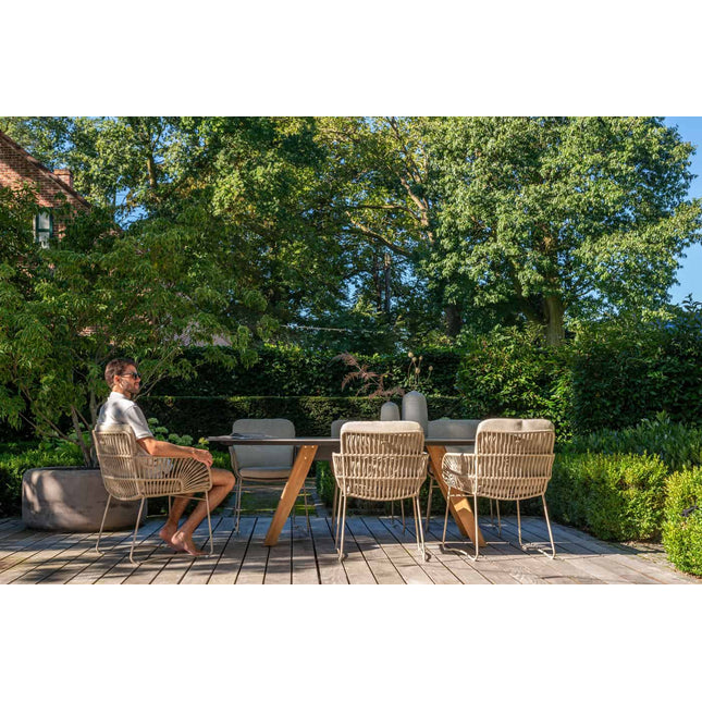 4 Seasons Outdoor Murcia dining stoel latte incl. 2 kussens