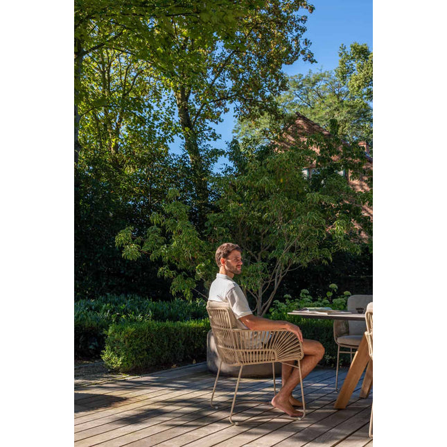 4 Seasons Outdoor Murcia Dining Latte + Taste 4SO Prado Teak Tabelle 130 Ø CM