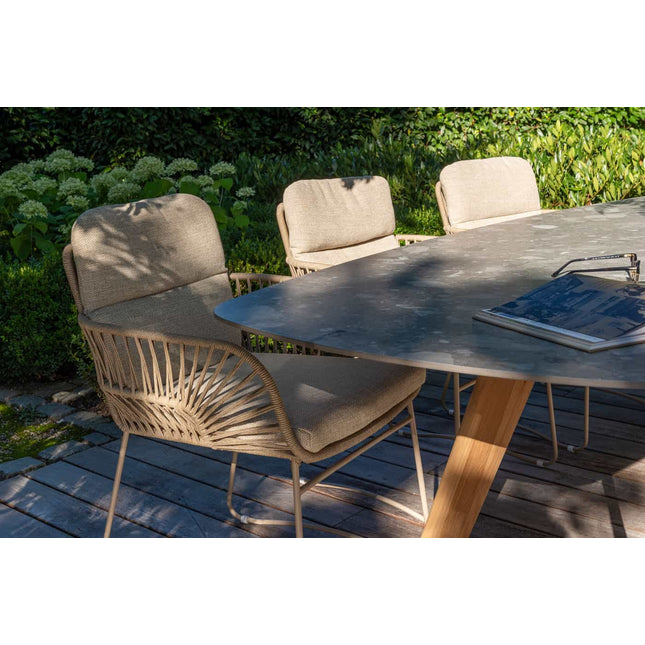 4 Seasons Outdoor Murcia dining stoel latte incl. 2 kussens