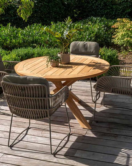 4 Seasons Outdoor Murcia Dining Olive + Taste 4SO Prado Teak Tabelle 130 Ø CM