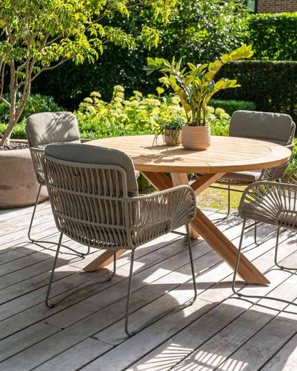 4 Seasons Outdoor Murcia Dining Olive + Taste 4SO Prado Teak Tabelle 130 Ø CM