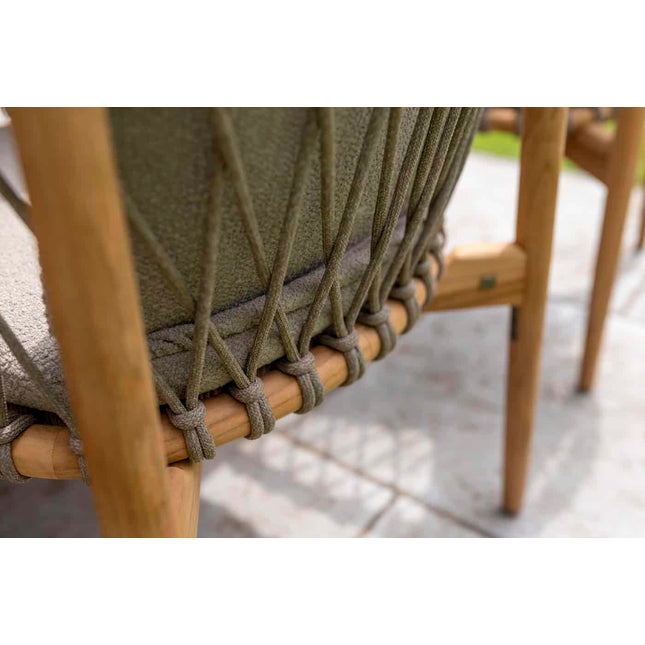 4 Seasons Outdoor Nora Essstuhl + Geschmack 4SO Corsica Tisch Kieselform Teak 240 cm
