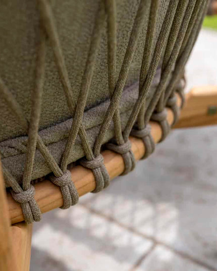 4 Seasons Outdoor Nora Essstuhl + Geschmack 4SO Prado Teaktisch 130 Ø CM Teak -Basis