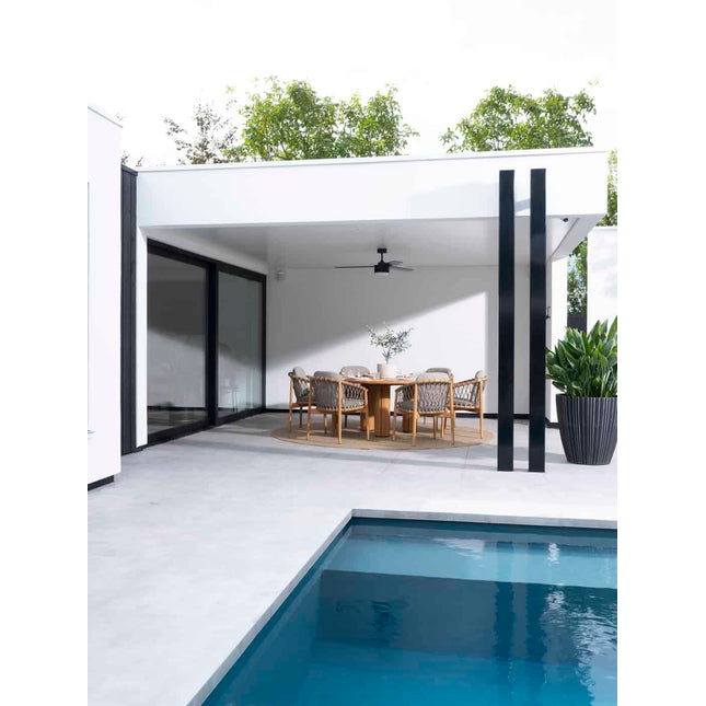 4 Seasons Outdoor Nora Essstuhl + Geschmack 4SO Corsica Tisch Kieselform Teak 240 cm