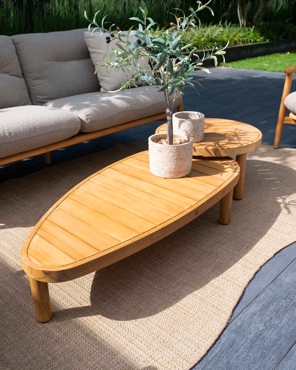 4 Seasons Outdoor Nora loungeset + Finn salontafel kiezel-vorm 125 cm