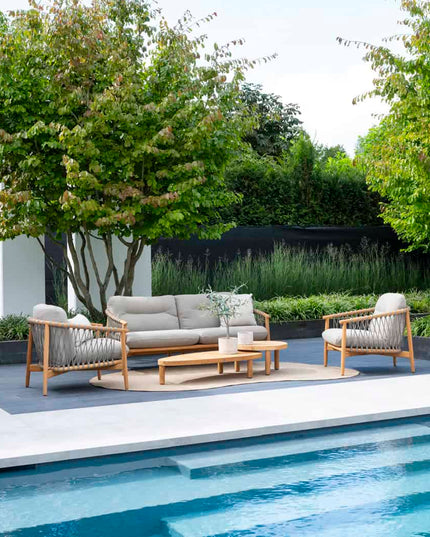 4 Seasons Outdoor Nora loungeset + Finn salontafel kiezel-vorm 125 cm