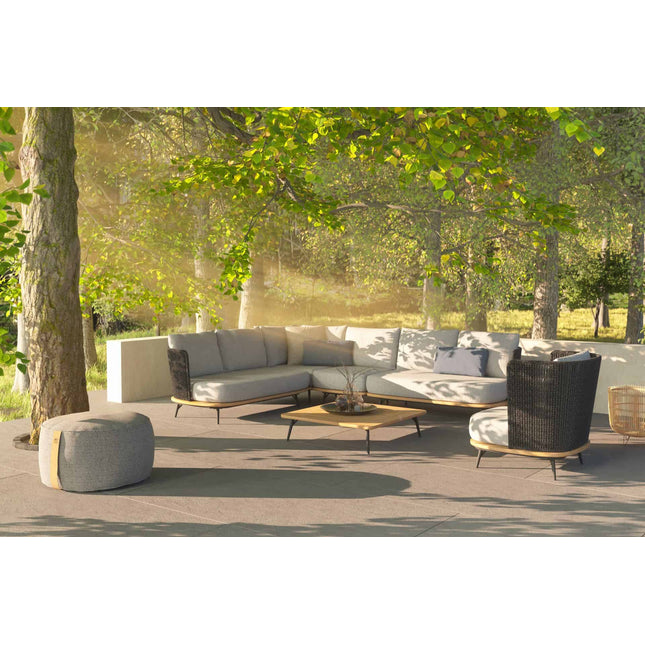 4 Seasons Outdoor Positano salontafel antraciet teak 95 x 95 x 25 cm.