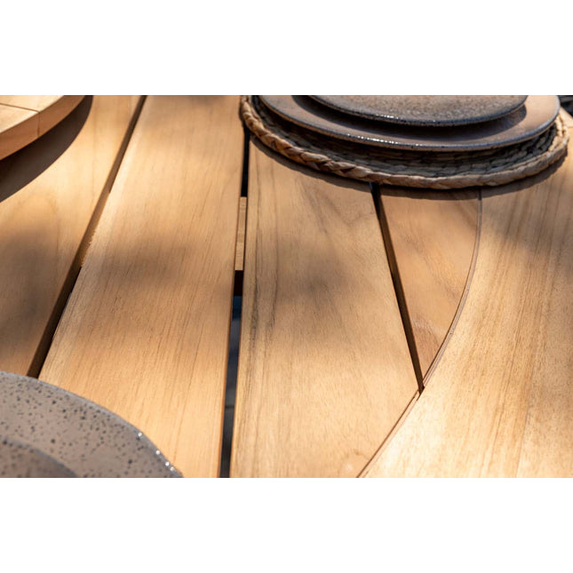 Taste 4SO Prado teak tafel 160 Ø cm latte onderstel