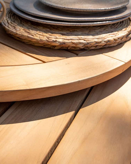 4 Seasons Outdoor Aprilla Dining Pure + Taste 4SO Prado Teak Tabelle 160 Ø CM