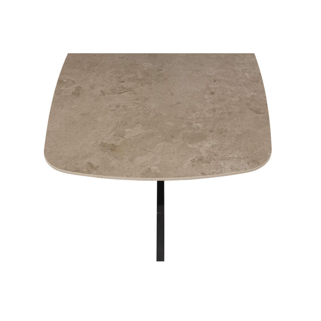 Taste 4SO Manitoba stapelbare dining stoel antraciet + Prado tafel met keramisch tafelblad barrel antraciet 240 cm