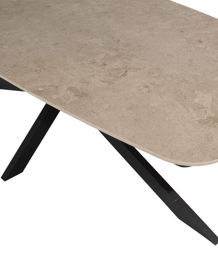 Taste 4SO Manitoba Stapelbare Essstuhl Anthrazit + Prado Tisch mit Keramik -Tisch -Top -Lauf Anthrazit 240 cm