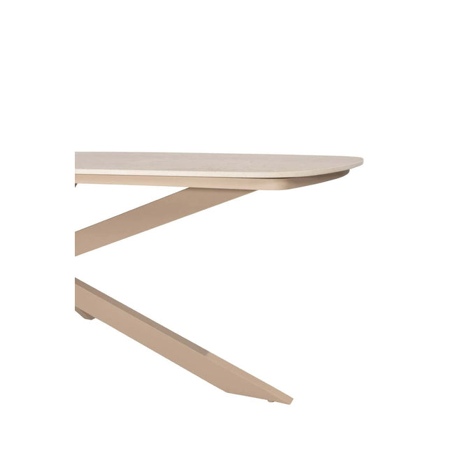 Taste 4SO Sienna dining + Prado tafel met keramisch tafelblad barrel latte 240 cm