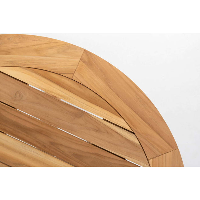 4 Seasons Outdoor Nora Essstuhl + Geschmack 4SO Prado Teaktisch 130 Ø CM Teak -Basis