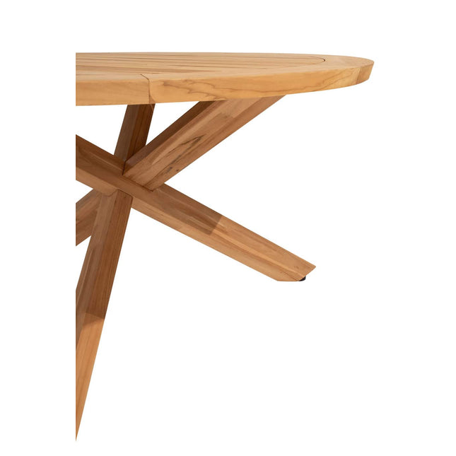 Taste 4SO Cortina dining + Prado teak tafel 130 Ø cm teak onderstel