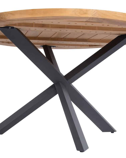 Taste 4SO Tosca Dining Anthrazit + Prado Teak Tabelle 130 Ø cm