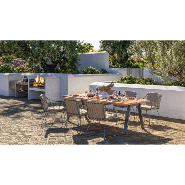 Taste 4SO Prego dining + Salerno eettafel antraciet met geprint keramiek tafelblad 160 cm