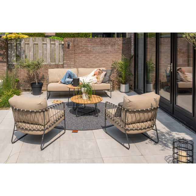 4 Seasons Outdoor -Geschmack 4SO Prego Lounge Set + Verdi Kaffeetisch 73 Ø CM