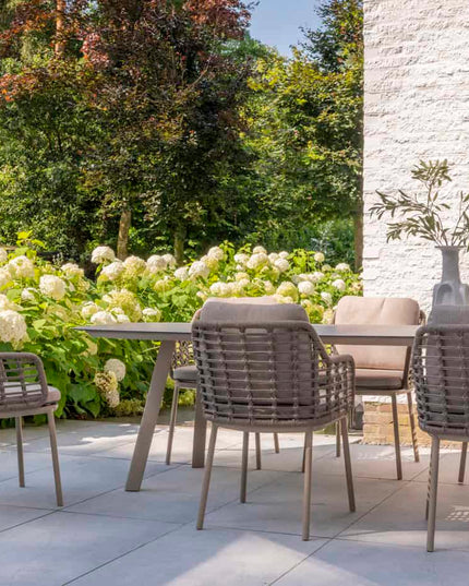 Taste 4 SO Puglia dining stoel + Manolo tafel latte met geprint keramiek tafelblad 240 cm