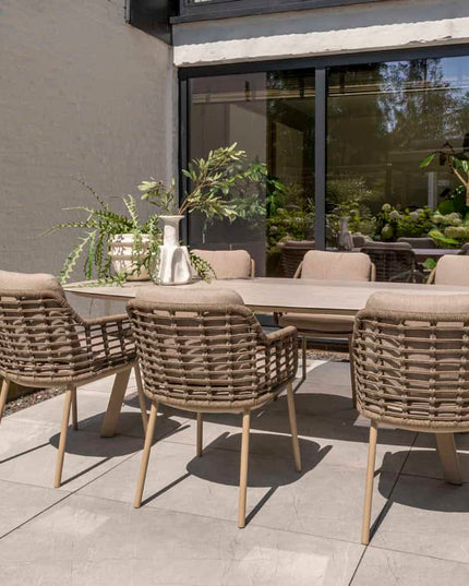 Taste 4 SO Puglia dining stoel + Manolo tafel latte met geprint keramiek tafelblad 240 cm