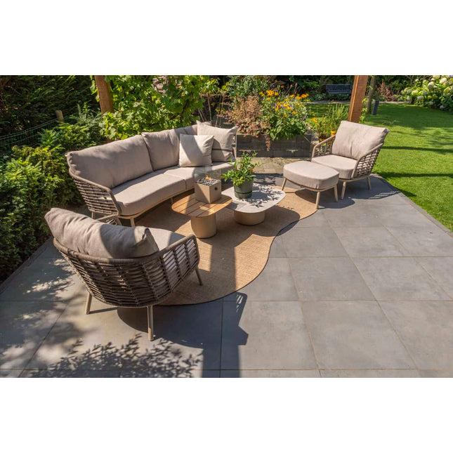 Taste 4SO Puglia loungeset 3-zits loungebank + 2x lounge stoel + Demi set van 2 salontafels latte