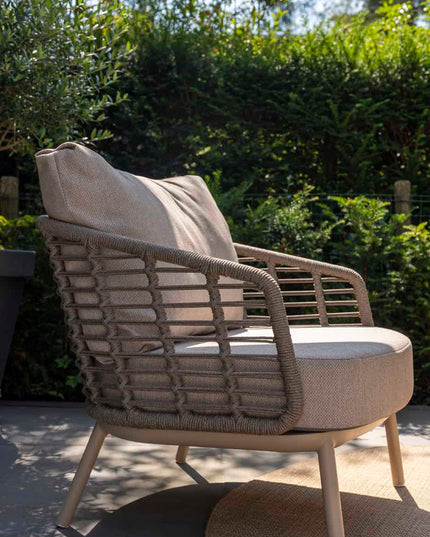 Taste 4SO Puglia loungeset 3-zits loungebank + 2x lounge stoel + Demi set van 2 salontafels latte