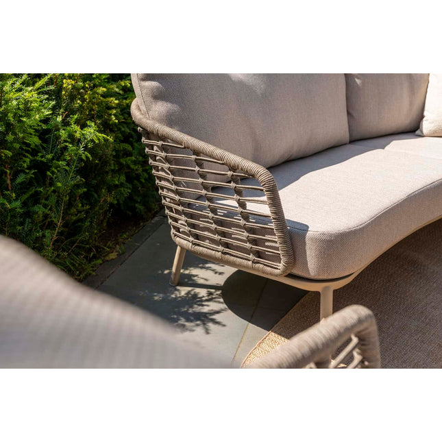 Taste 4SO Puglia loungeset 3-zits loungebank + 2x lounge stoel + Demi set van 2 salontafels latte