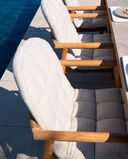 4 Seasons Outdoor Samos dining stoel + Taste 4SO Corsica tafel teak 160 Ø cm