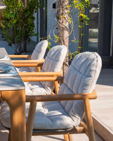 4 Seasons Outdoor Samos dining stoel + Taste 4SO Liam eettafel teak 180 cm