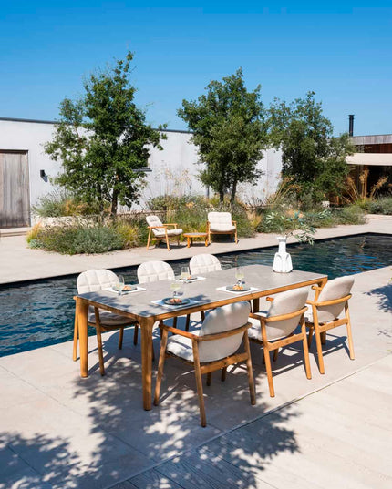 4 Seasons Outdoor Samos dining stoel + Taste 4SO Liam tafel met keramisch tafelblad 240 cm