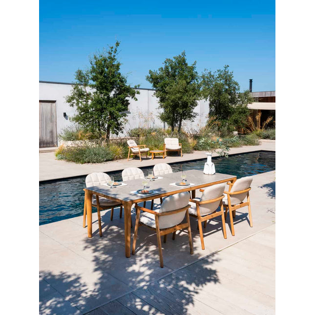 4 Seasons Outdoor Samos Essstuhl + Geschmack 4SO Liam Tisch mit Keramikplatten 240 cm