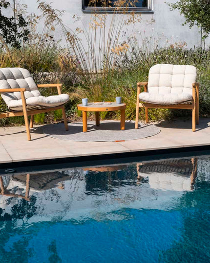 4 Seasons Outdoor Samos Bistro Lounge Set + Finn Coffee Teak Teak 60 Ø CM