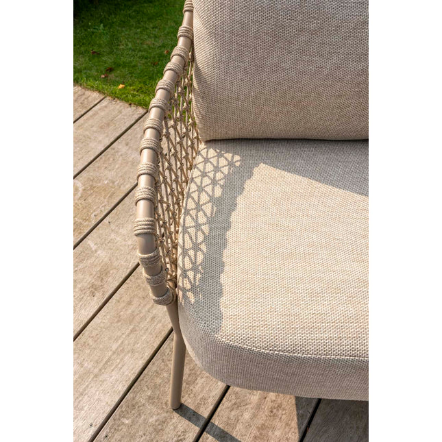 4 Seasons Outdoor Tuinset Sardinia low dining stoel + Taste 4SO Capri low dining tafel barrel-vorm teak 240 x 110 cm