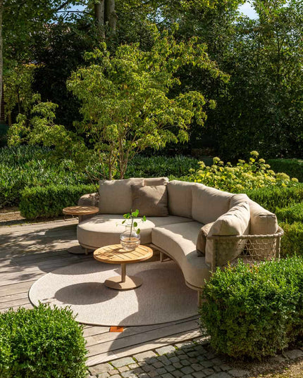 4 Seasons Outdoor Sardinia chaise lounge bank + Puccini lounge stoel + Verdi salontafel 73 Ø cm