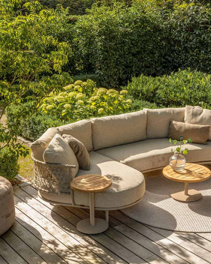 4 Seasons Outdoor Sardinia chaise lounge bank + Verdi salontafel 73 Ø cm