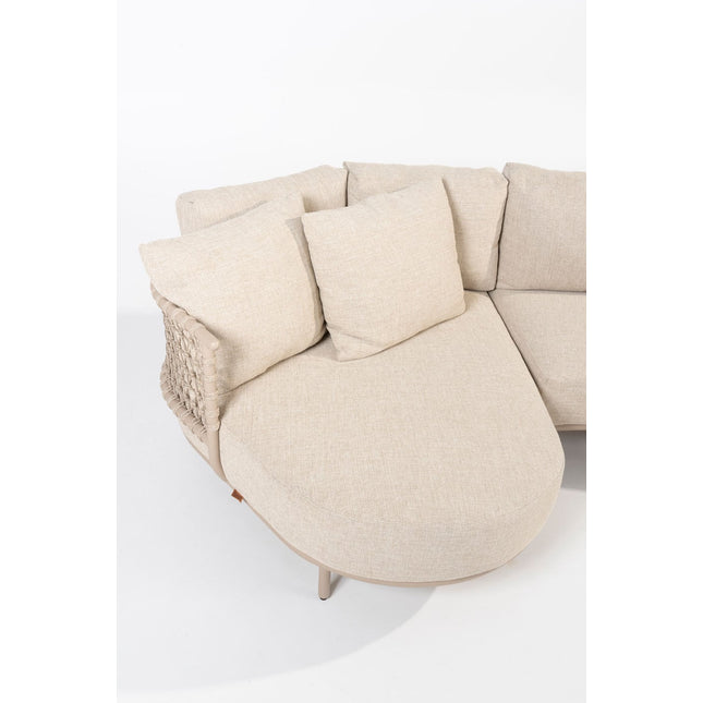 4 Seasons Outdoor Sardinia Chaise Lounge Bank + Puccini Lounge Chair + Verdi Coucht Tabelle 73 Ø CM
