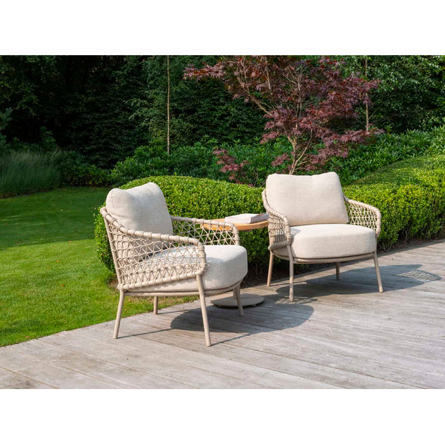 4 Seasons Outdoor Sardinia bistro loungeset + Boaz bijzettafel 45 Ø cm