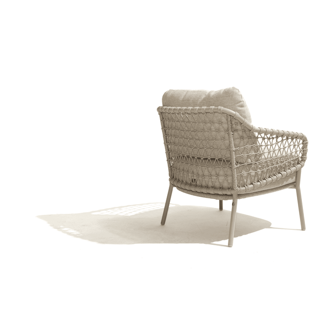 4 Seasons Outdoor Tuinset Sardinia low dining stoel + Taste 4SO Saba low dining latte onderstel met teak tafel 130 Ø cm