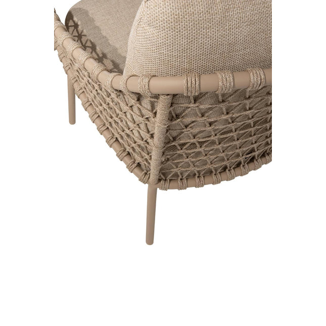 4 Seasons Outdoor Tuinset Sardinia low dining stoel + Taste 4SO Donato low dining tafel 160 cm Ø latte